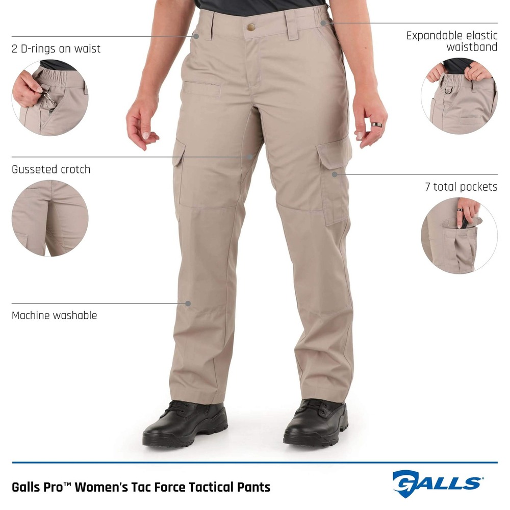 Galls Womens Tac Force Tactical Pants TR2598 Khaki Ripstop Cargo Size 14 30 NEW